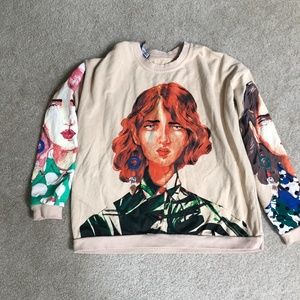 Artistic Sweatshirt Sweater Face